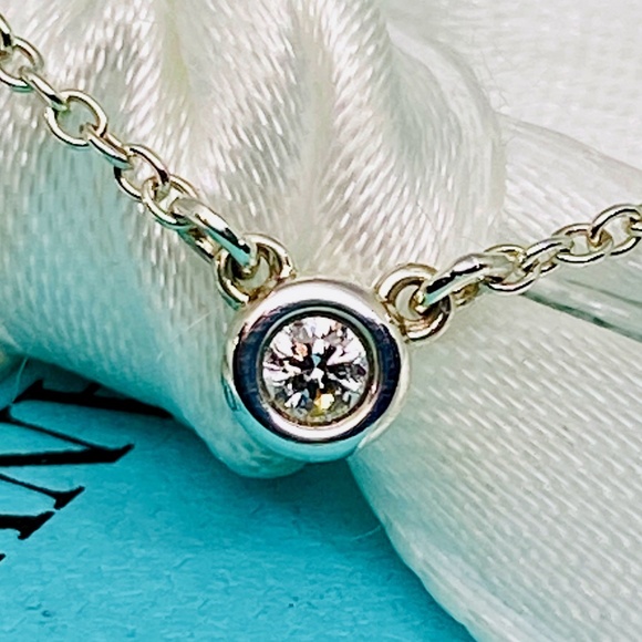 Tiffany & Co. Elsa Peretti Diamond by the Yard Necklace .05 ct, 16″,  MSRP $625 - Picture 1 of 8